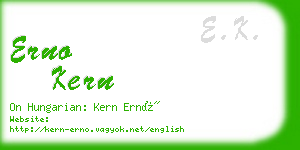 erno kern business card